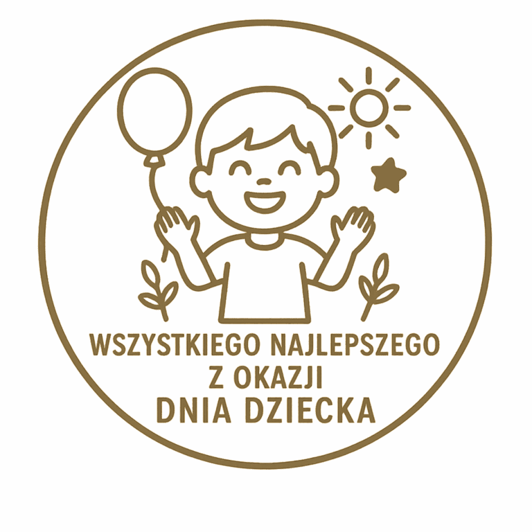 Drewniany medal na dzień dziecka, 65×59 mm