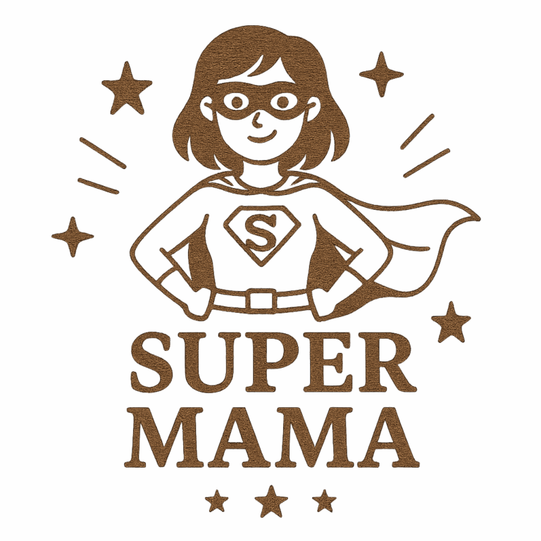 Drewniany medal na Dzień Matki, 65×59 mm