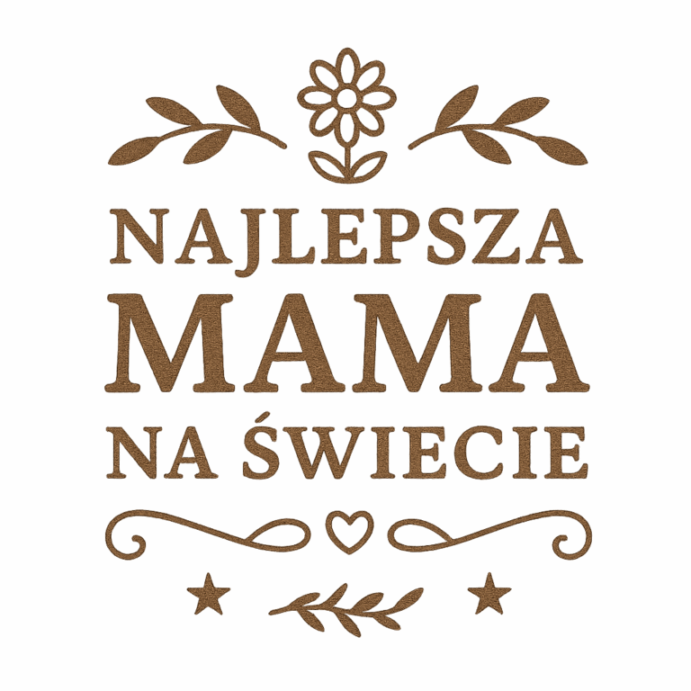 Drewniany medal na Dzień Matki, 65×59 mm