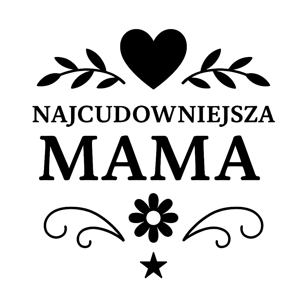 Drewniany medal na Dzień Matki, 65×59 mm