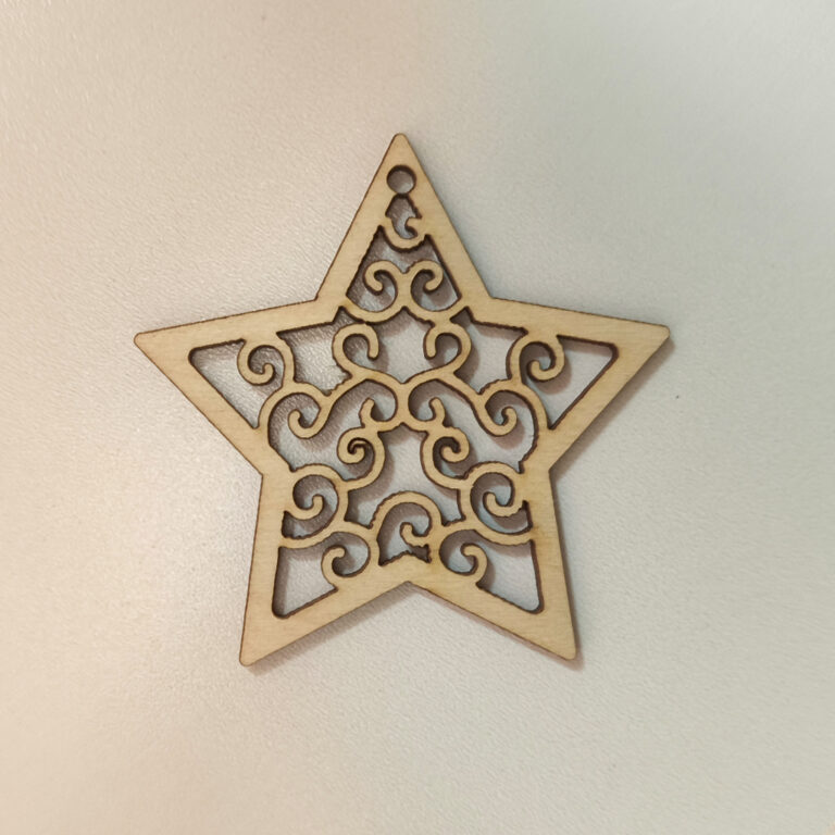 Drewniana Bombka Ażurowa GWIAZDA
