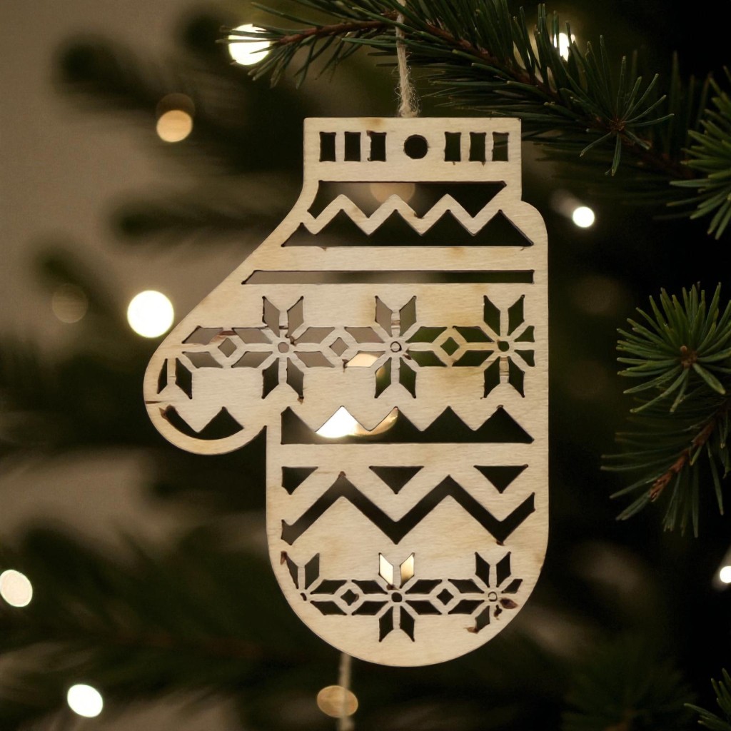 BS07 Drewniana Bombka Norweska Rękawiczka