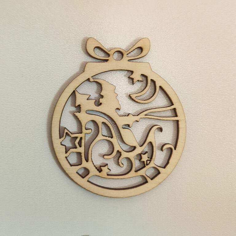 Drewniana Bombka Nocna Podróż Mikołaja